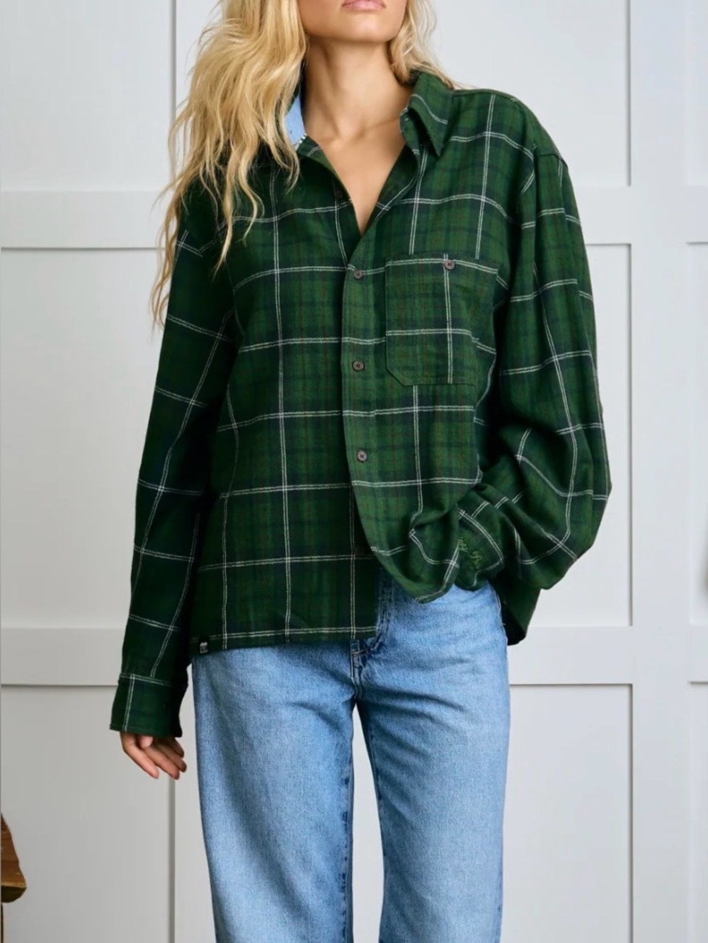 DAIRY BOY *SOLD OUT* Classic Green Plaid Button-Up Shirt - Women